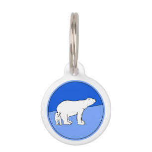 Placa Para Mascotas Pintura de oso polar y de cachorro - Arte de vida