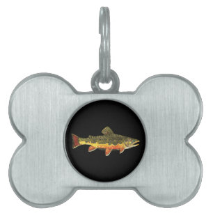 Placa Para Mascotas Pintura de peces de trucha rota
