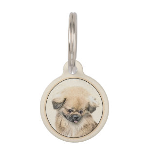 Placa Para Mascotas Pintura de Pekín - Arte de perro original muy lind