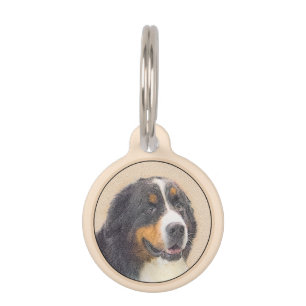 Placa Para Mascotas Pintura de perro de montaña de Bernese - Arte de p