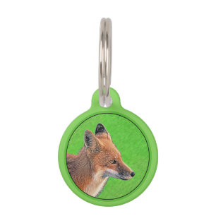 Placa Para Mascotas Pintura de Red Fox - Arte de vida salvaje original