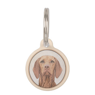 Placa Para Mascotas Pintura de Vizsla - Arte Perro Original.