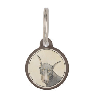 Placa Para Mascotas Pintura Doberman Pinscher - Original Dog Art