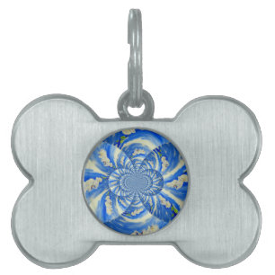 Placa Para Mascotas Pintura en acuarela de orquídea, brisa, Mandala de
