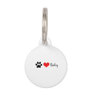 Placa Para Mascotas Pintura Imprime Monogramas Rojos Blancos Negros