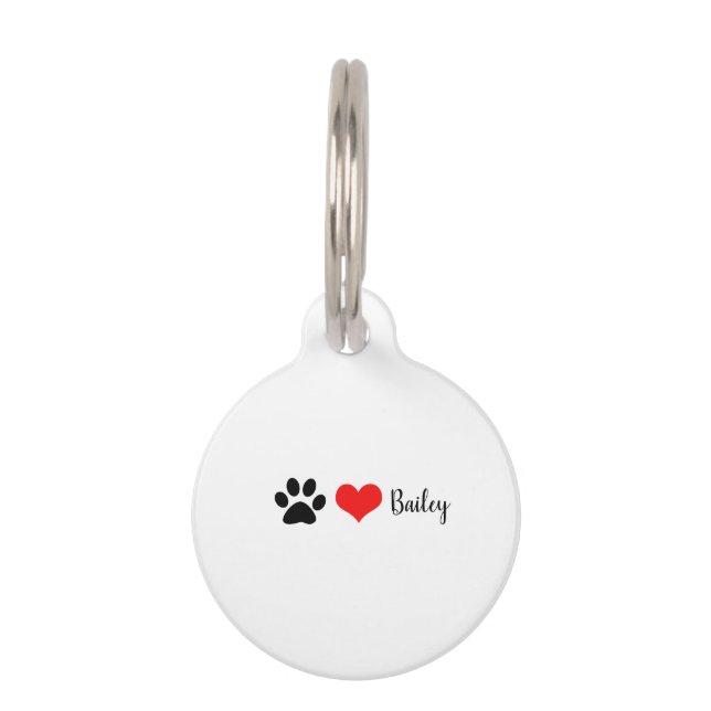 Placa Para Mascotas Pintura Imprime Monogramas Rojos Blancos Negros (Anverso)