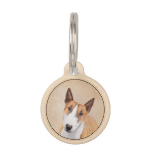 Placa Para Mascotas Pintura Miniatura de Bull Terrier - Cute Original