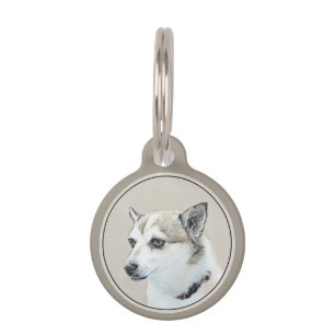 Placa Para Mascotas Pintura noruega de Lundehund - Arte original del p