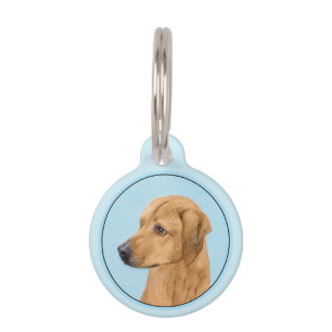 Placa Para Mascotas Pintura Ridgeback Rhodesiana - Arte Perro Original