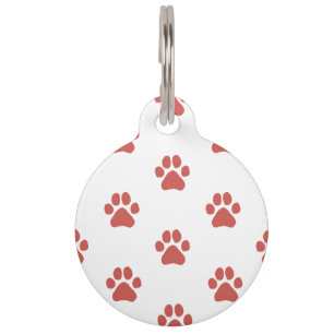 Placa Para Mascotas Pintura roja simple para perros Impresión de hojas