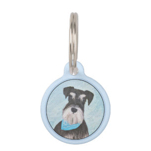 Placa Para Mascotas Pintura Schnauzer (en miniatura) - Perro original