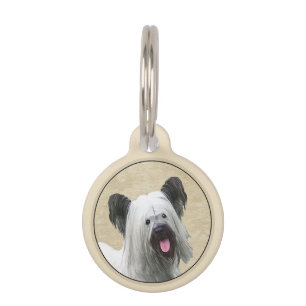Placa Para Mascotas Pintura Skye Terrier - Arte Perro Original.