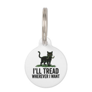 Placa Para Mascotas Pisaré Donde Quiera Actitud de Gato Divertida 