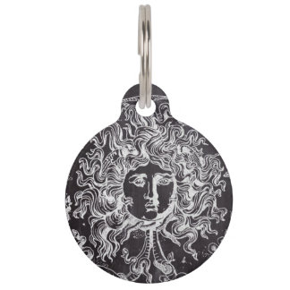 Placa Para Mascotas pizarra vintage mitología griega Gorgon medusa