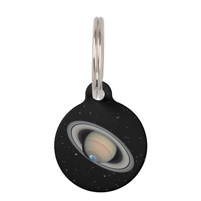 Placa Para Mascotas Planet Saturn Starry Sky (Anverso)