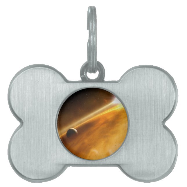 Placa Para Mascotas Planeta Fomalhaut B Orbando una estrella (Frente)