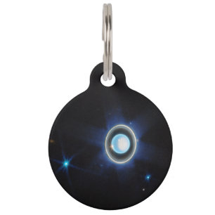 Placa Para Mascotas Planeta Urano con anillos y lunas Imagen JWST