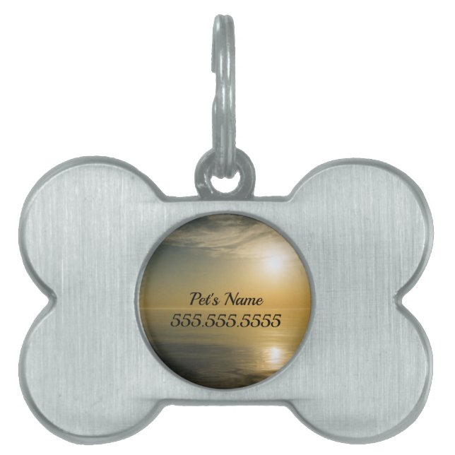Placa Para Mascotas Planetario Sunrise Pet ID Etiqueta (Frente)