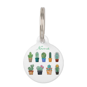 Placa Para Mascotas Plantas de cactus diversas Thunder_Cove
