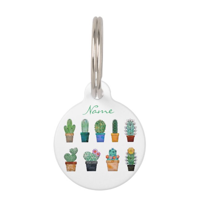 Placa Para Mascotas Plantas de cactus variadas Thunder_Cove (Anverso)