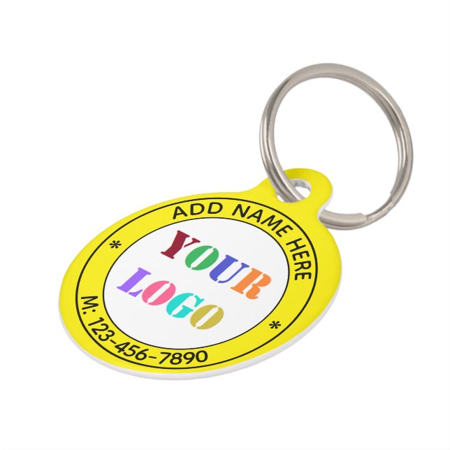 Placa Para Mascotas Plantilla de etiqueta de identificación de mascota (Lateral)