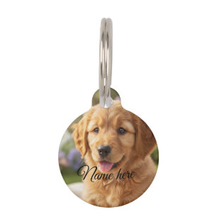 Placa Para Mascotas Plantilla de foto de nombre de mascota simple mini