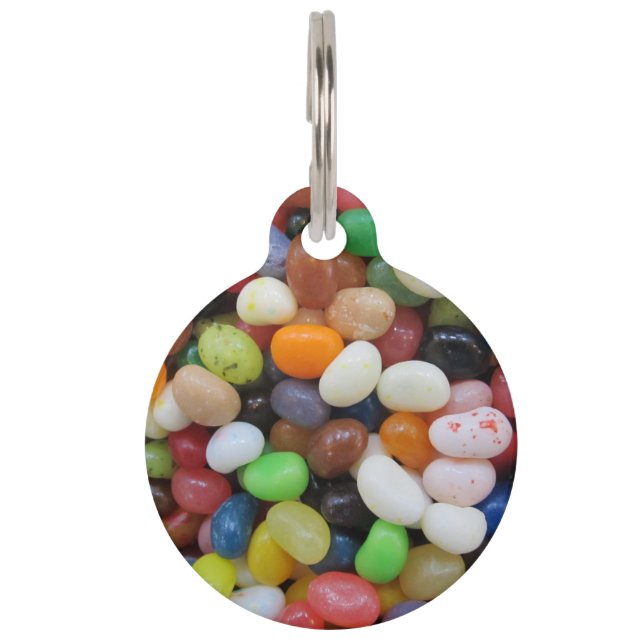 Placa Para Mascotas Plantilla de la textura del caramelo del verde (Anverso)