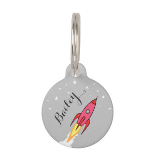 Placa Para Mascotas Plantilla de nombre personalizado del espacio exte