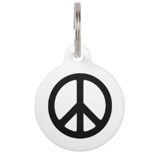 Placa Para Mascotas Plantilla de símbolo de paz negra