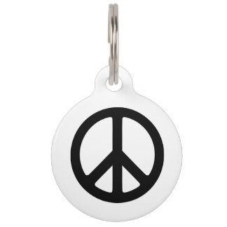 Placa Para Mascotas Plantilla de símbolo de paz negra