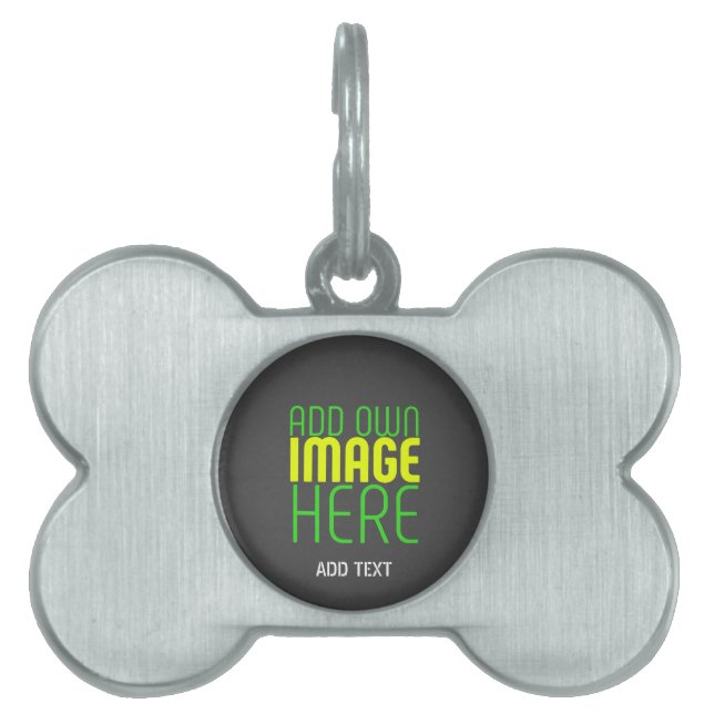 PLACA PARA MASCOTAS PLANTILLA DE TEXTO DE IMAGEN GRIS SIMPLE EDITABLE  (Frente)