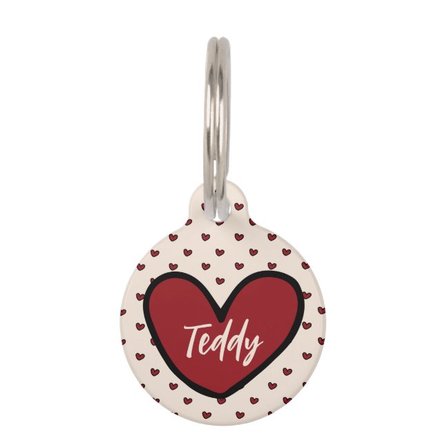 Placa Para Mascotas Plantilla personalizada Corazón Dulce Estilista Ma (Anverso)