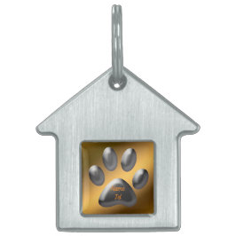 Placa Para Mascotas Plata dorada