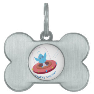 Placa Para Mascotas Platillo volante