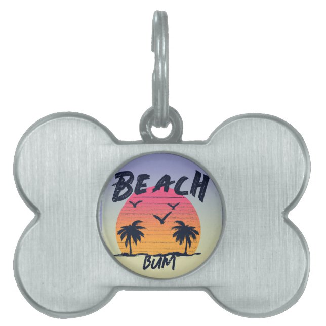 Placa Para Mascotas Playa/costa/tropical/Hawai (Frente)