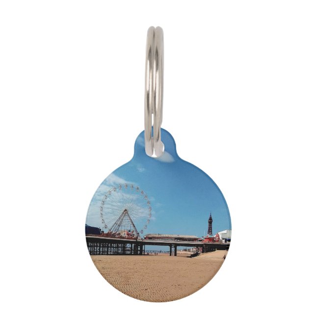 Placa Para Mascotas Playa de Blackpool (Anverso)