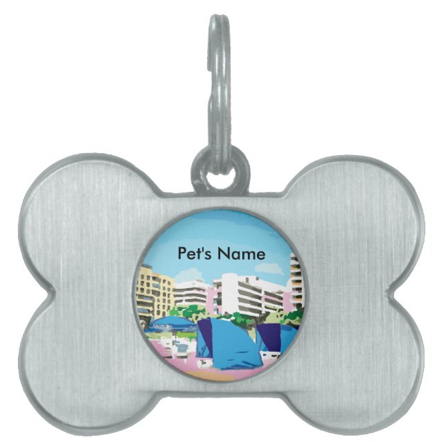 PLACA PARA MASCOTAS PLAYA DEL SUR, MIAMI, FLORIDA (Frente)