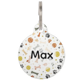 Placa Para Mascotas Playful Terracotta & Sage Custom Dog ID Tag