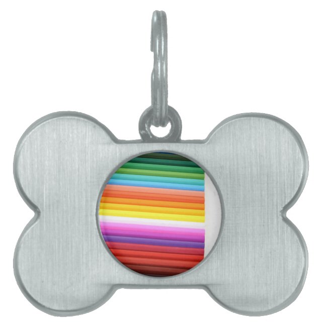 Placa Para Mascotas Pliegues de tela multicolor abstracto (Frente)