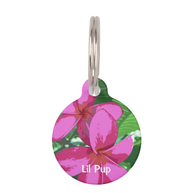 Placa Para Mascotas Plumeria morada (Anverso)
