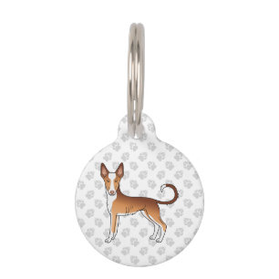 Placa Para Mascotas Podenco Ibicenco Rojo Y Blanco Pelo Liso Perro De 