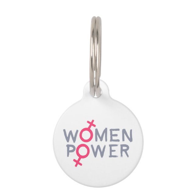 Placa Para Mascotas Poder femenino (Anverso)