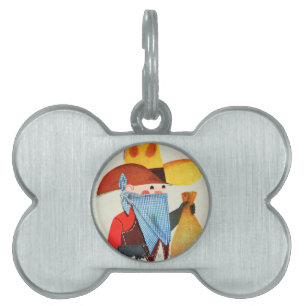 Placa Para Mascotas Polis y ladrones