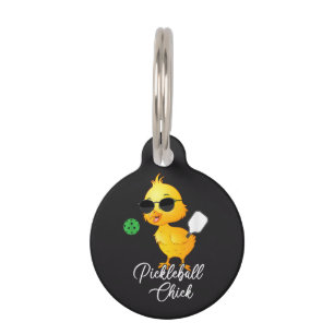 Placa Para Mascotas Pollita de Pickleball Divertido Pickleball