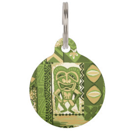 Placa Para Mascotas Pomaika’i Tiki Hawaii Vintage Tapa
