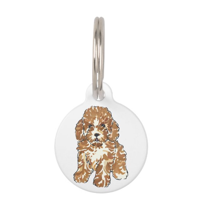 Placa Para Mascotas Poodle Puppy (Anverso)