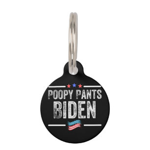Placa Para Mascotas Poopy Pants Biden