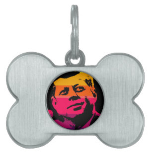Placa Para Mascotas Pop Art Jack JFK John F. Kennedy