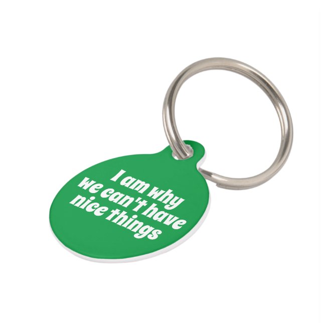 Placa Para Mascotas Por eso no podemos tener cosas bonitas personaliza (Lateral)