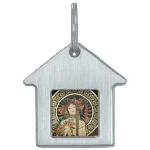 Placa Para Mascotas Póster vintage de Alfonse Mucha Trappistine Nouvea